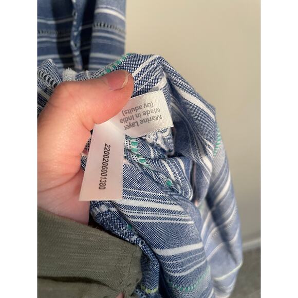 Marine Layer Brea Striped Tie Front Knee Length Cotton Dress - Picture 10 of 10